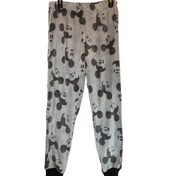 Disney Other - Disney Mickey Mouse Lounge Joggers Women's M Gray Cozy Fleece Pajama Pants